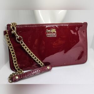 Used Coach red wallet/wristlet